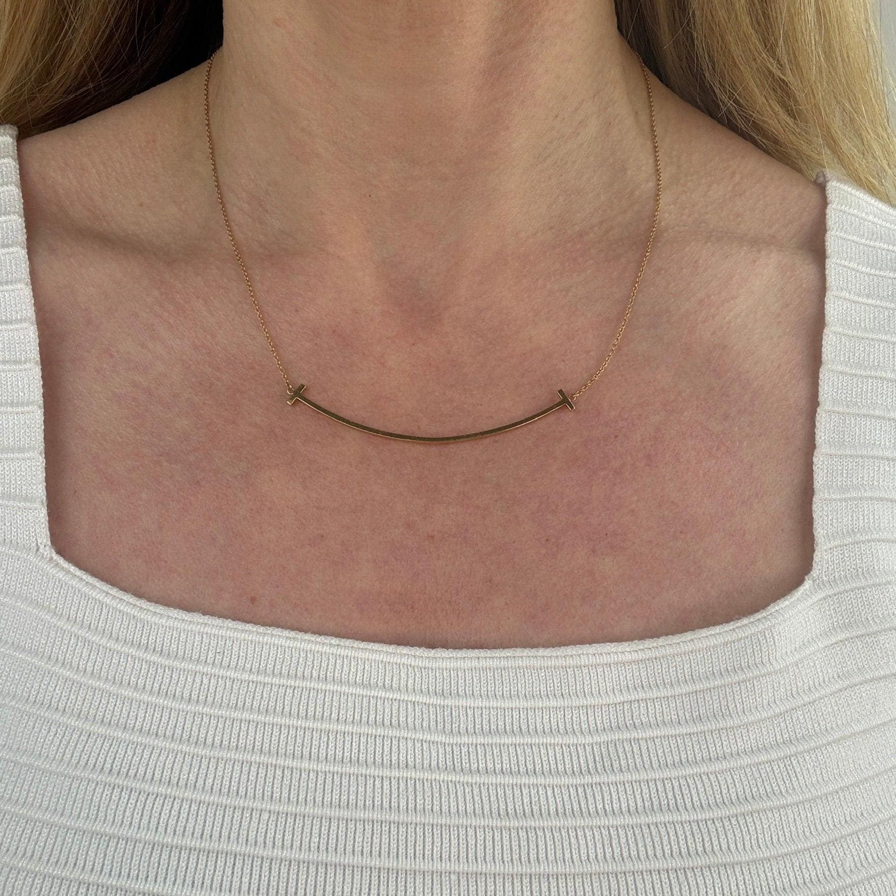 T Smile Necklace Diamond - Etsy