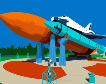 Rocket City Huntsville, Alabama Print, Huntsville Alabama Gift, Industry, Huntsville Memorabilia, University of Huntsville, US Space