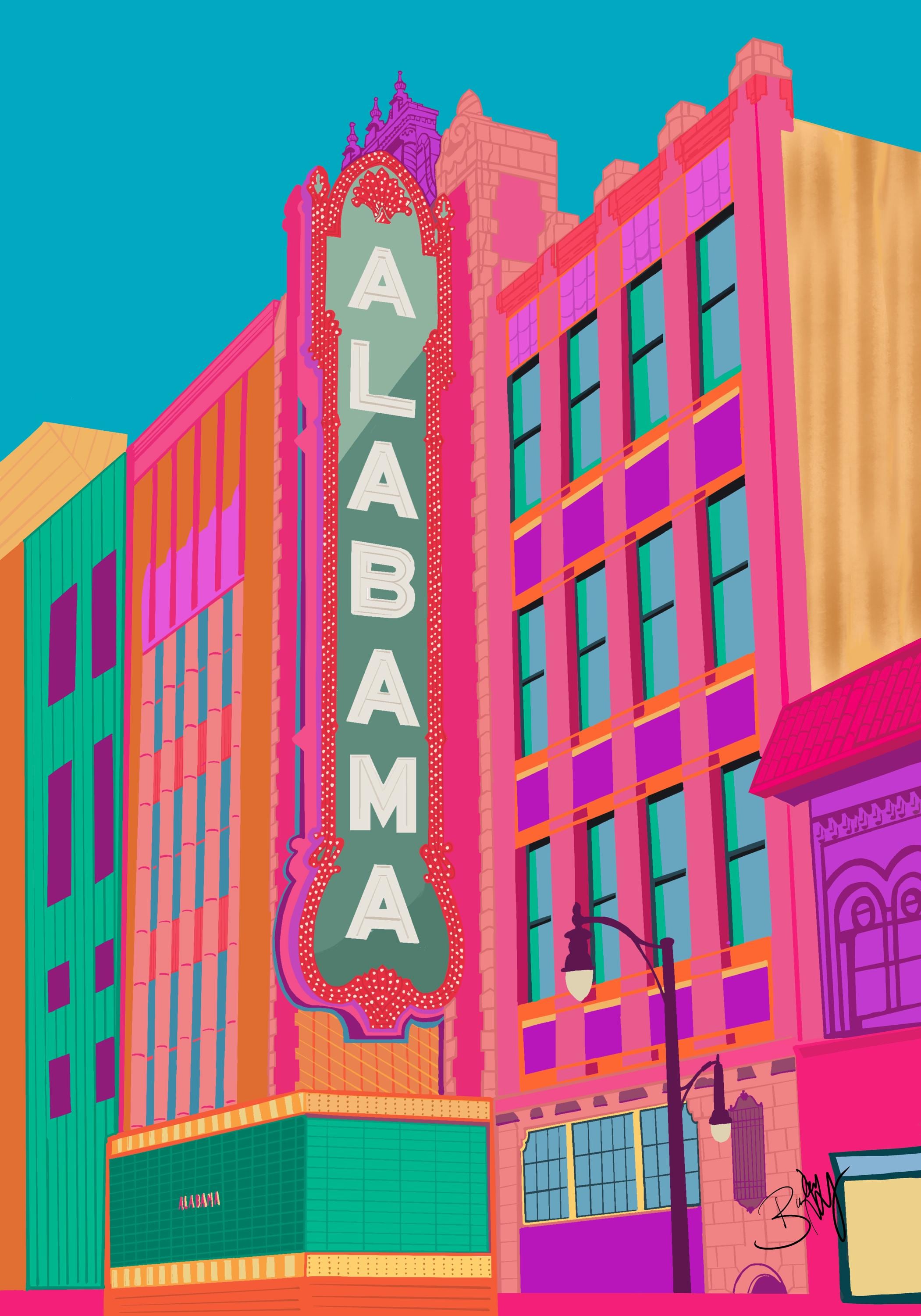 Alabama Theater Print, Birmingham, Theatre Sign, Theater Gifts, Musical ...