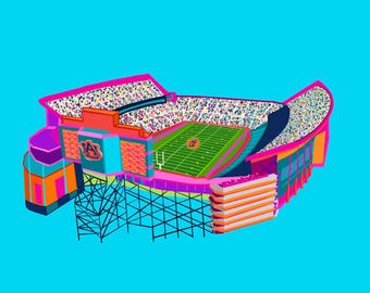 Officially Licensed by CLC Auburn University Jordan Hare University, AU Decor, Gift, Auburn Alumni, Auburn Student, Auburn Art, auburn gifts