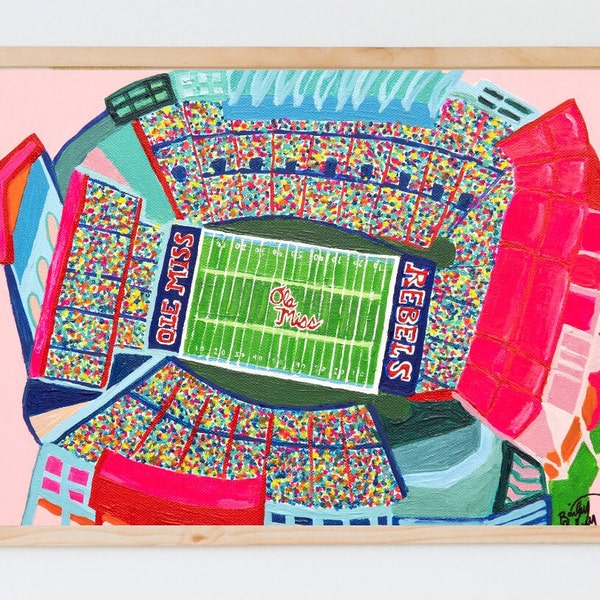 Ole Miss Stadium Print, Ole Miss Print, Fan, Football Stadium, Mississippi Art Print, Revels Fan, Ole Miss alumni gifts, rebels alumni