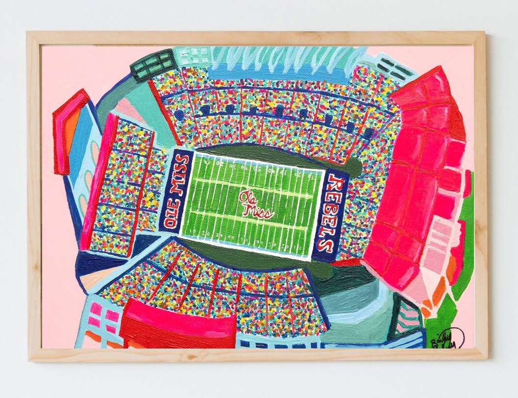 Officially Licensed Ole Miss Stadium Print, Ole Miss Print, Fan ...