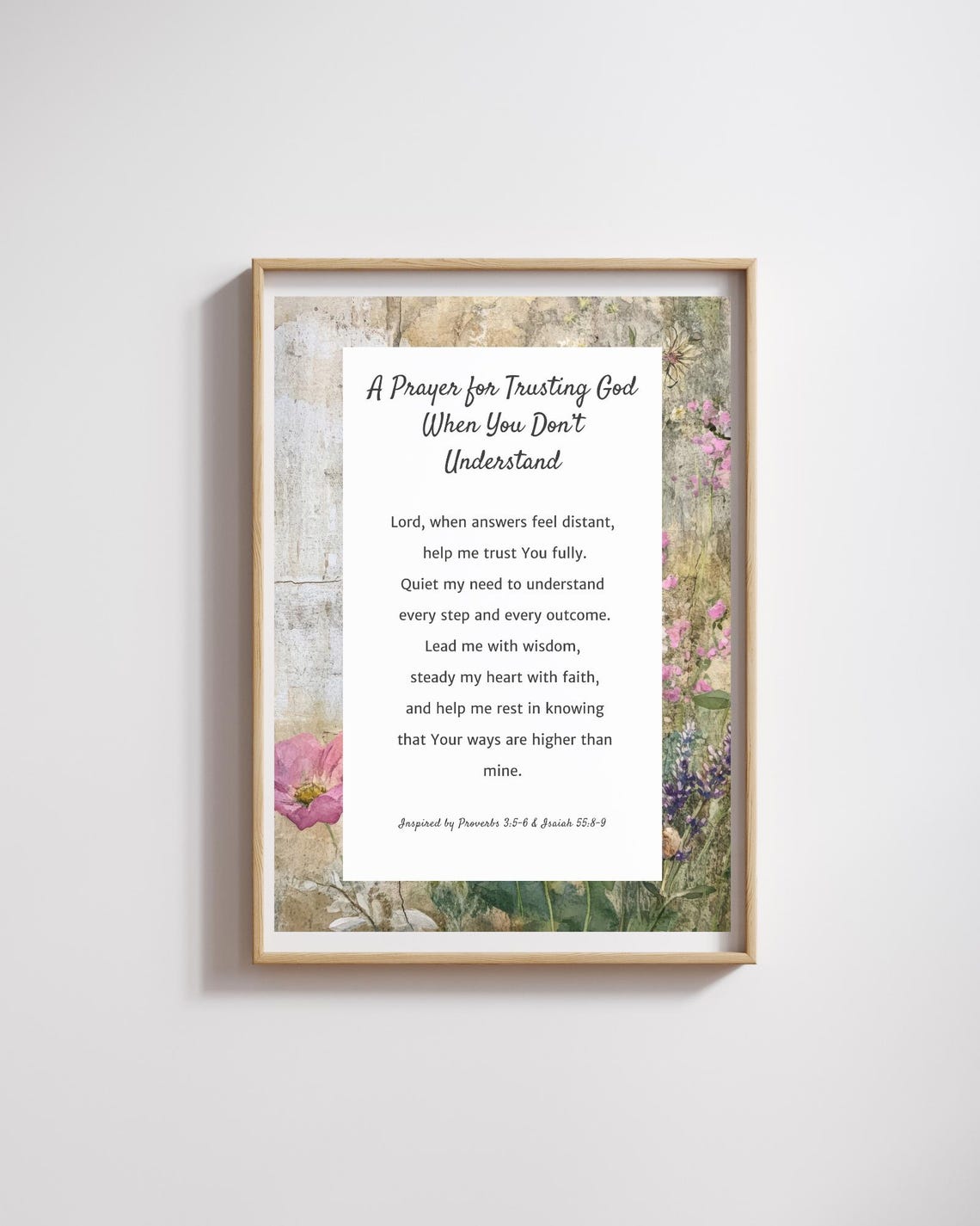 A Prayer for Trusting God Printable, Christian Wall Art, Faith Prayer ...