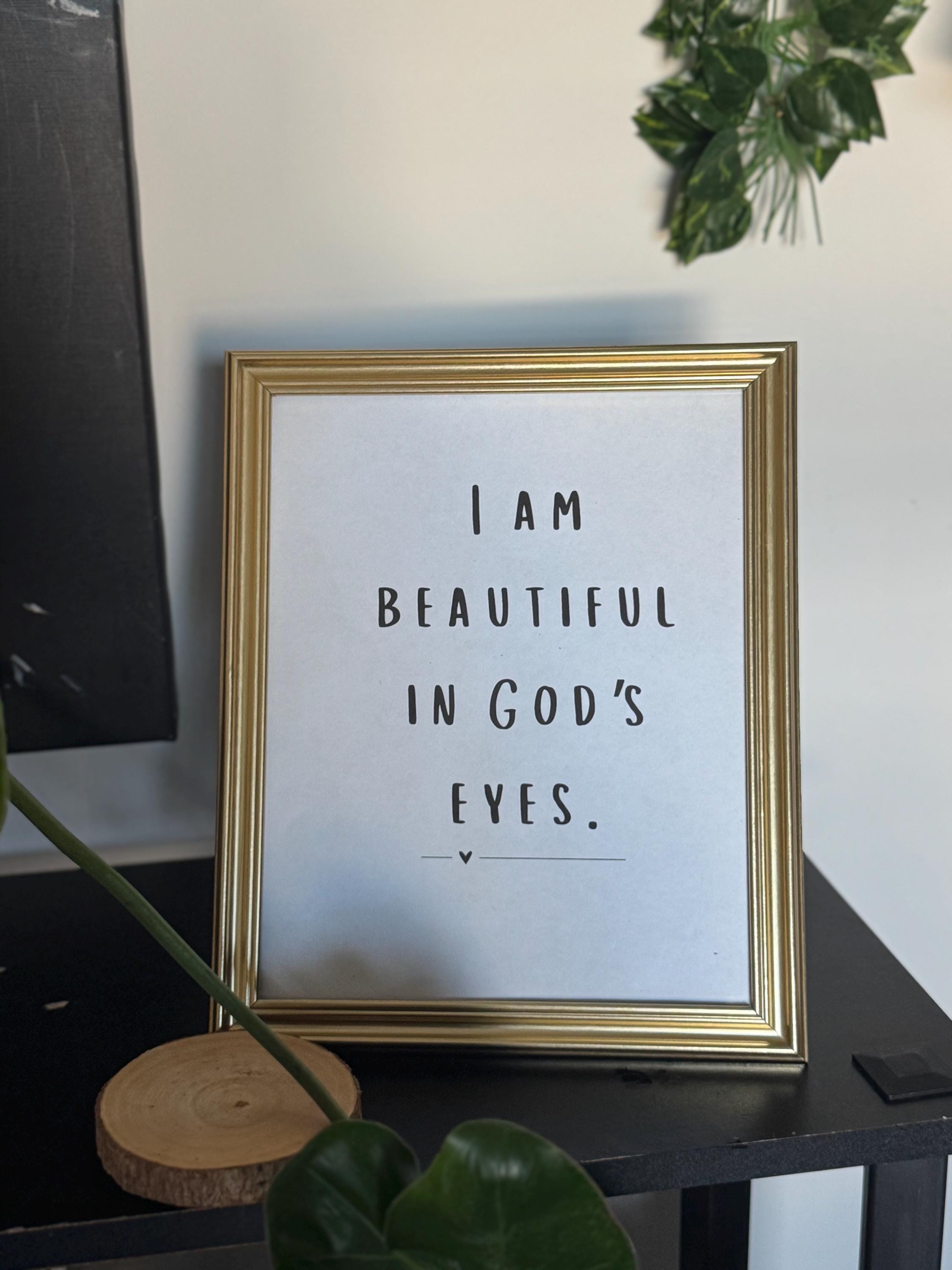 I Am Beautiful in God’s Eyes Christian Printable, Christian Wall Art ...