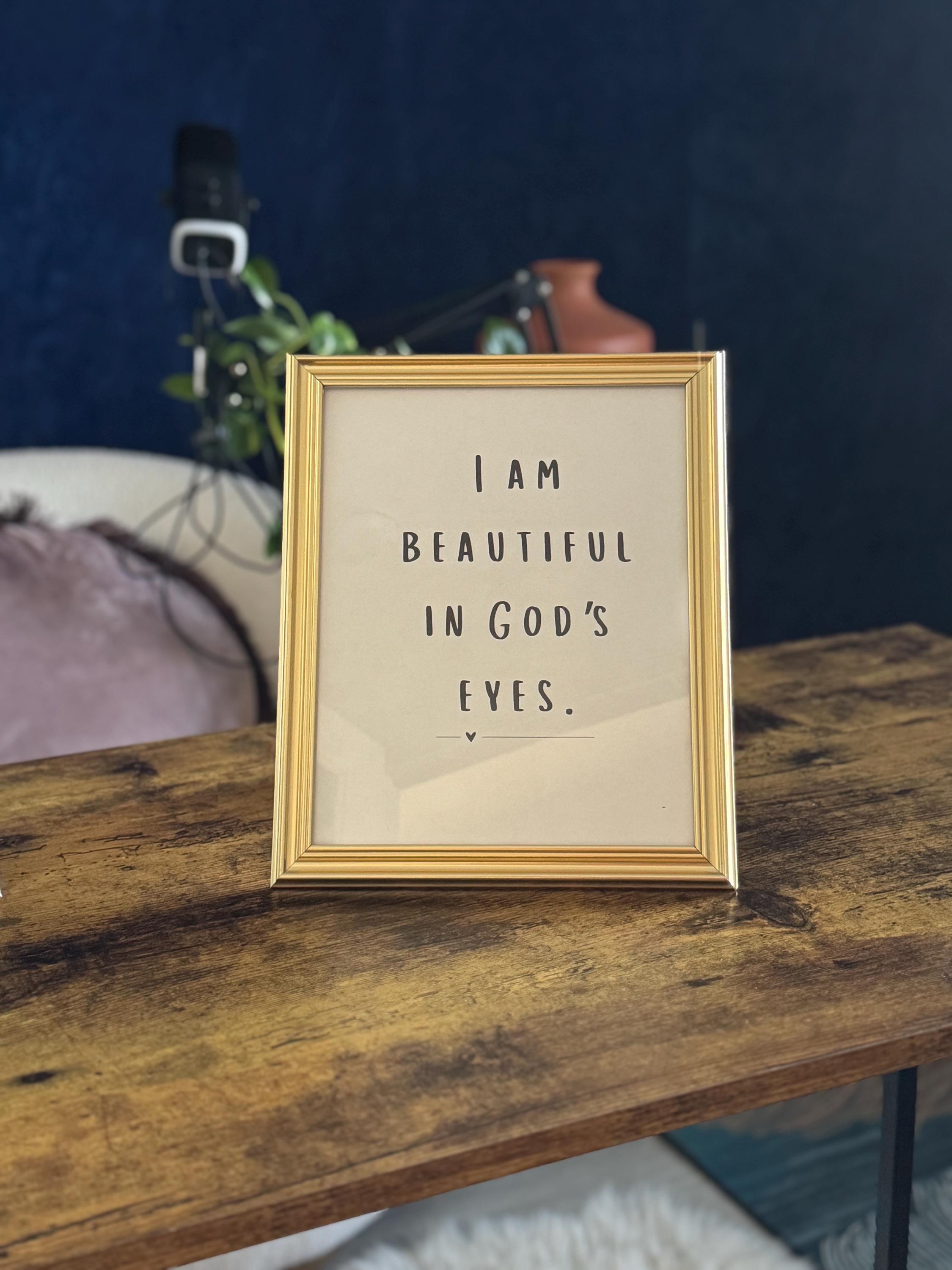 I Am Beautiful in God’s Eyes Christian Printable, Christian Wall Art ...