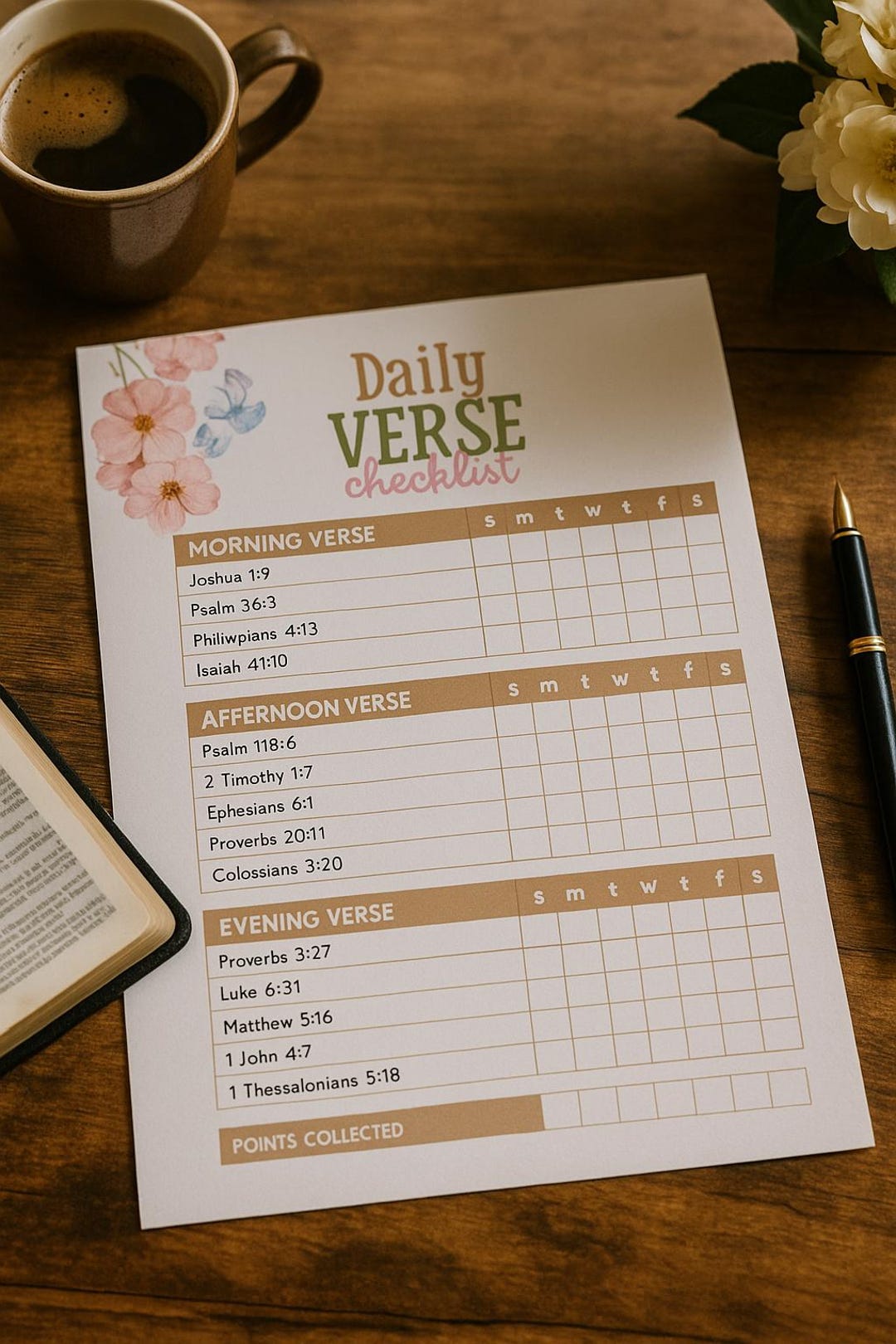 Daily Scripture Planner Daily Scripture Checklist, Bible Reading Plan Printable, Bible Study ...