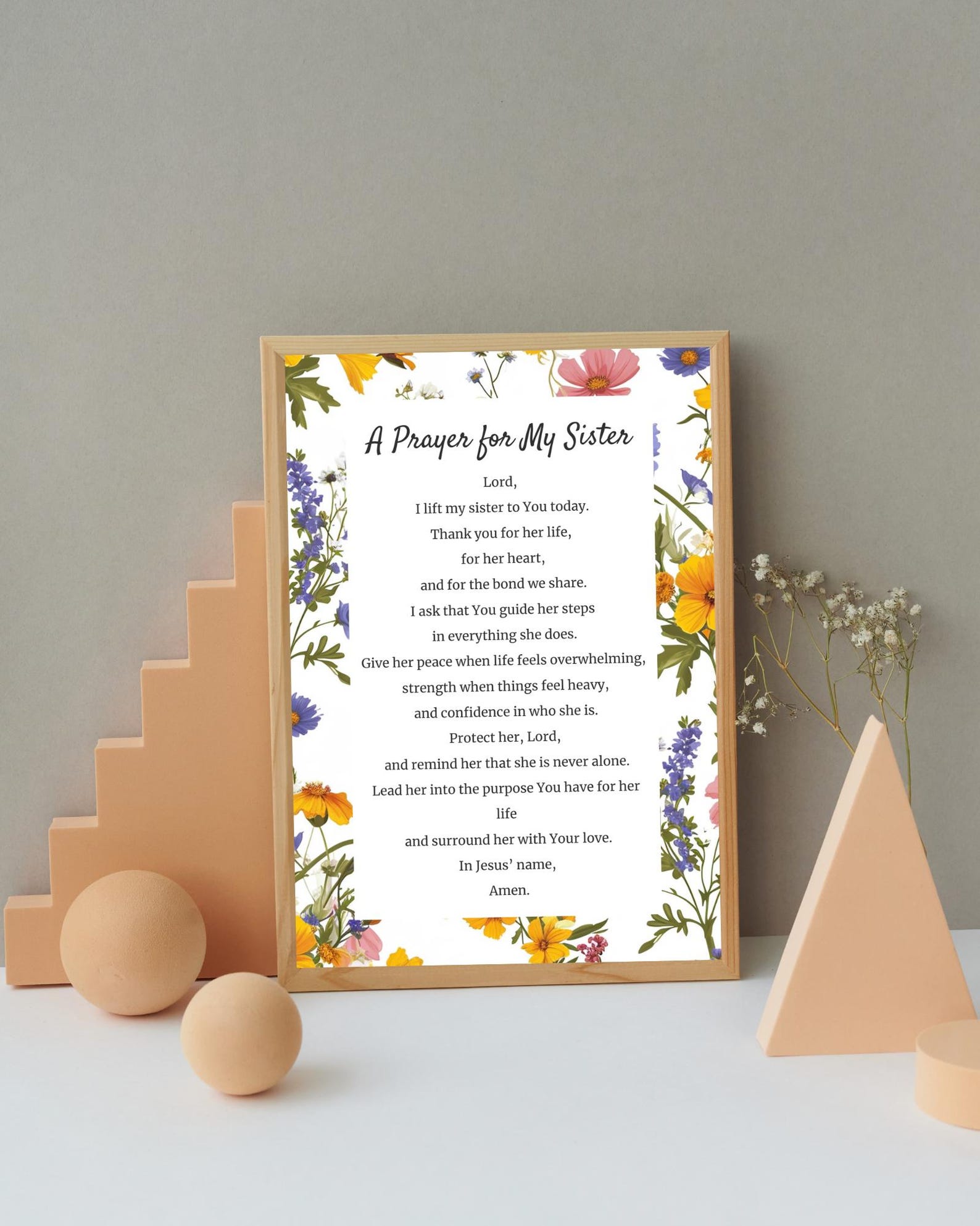 Prayer for My Sister Printable, Christian Gift for Sister, Encouraging ...