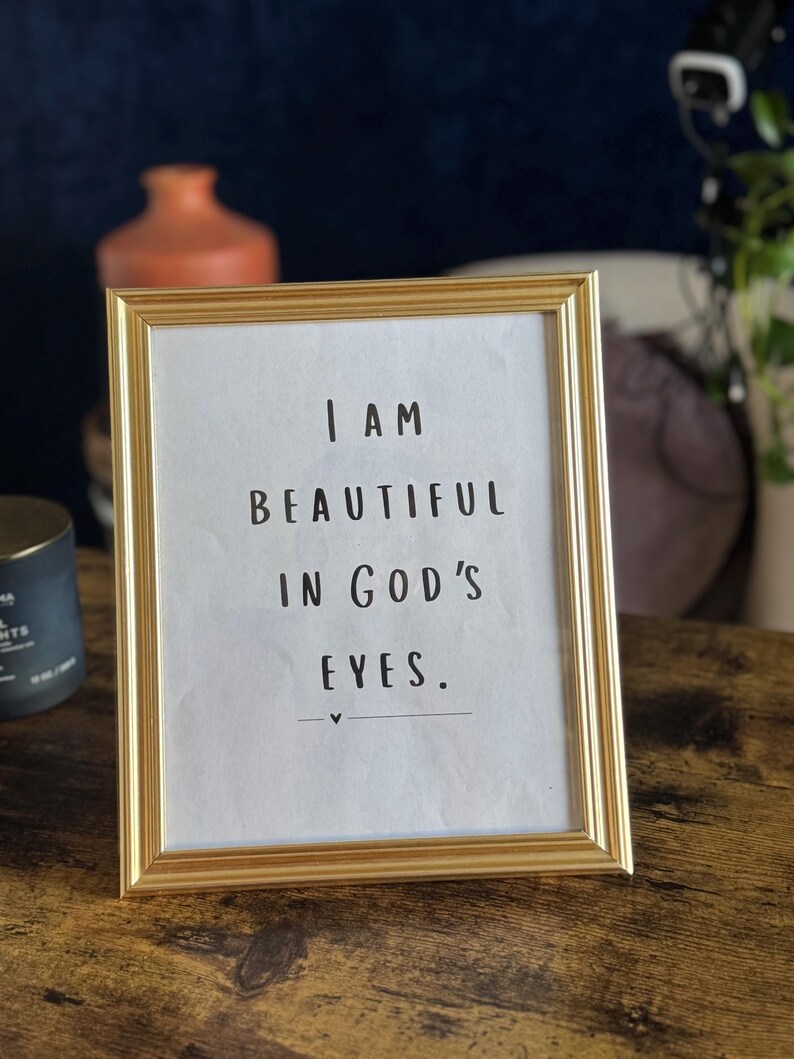 I Am Beautiful in God’s Eyes Christian Printable, Christian Wall Art ...
