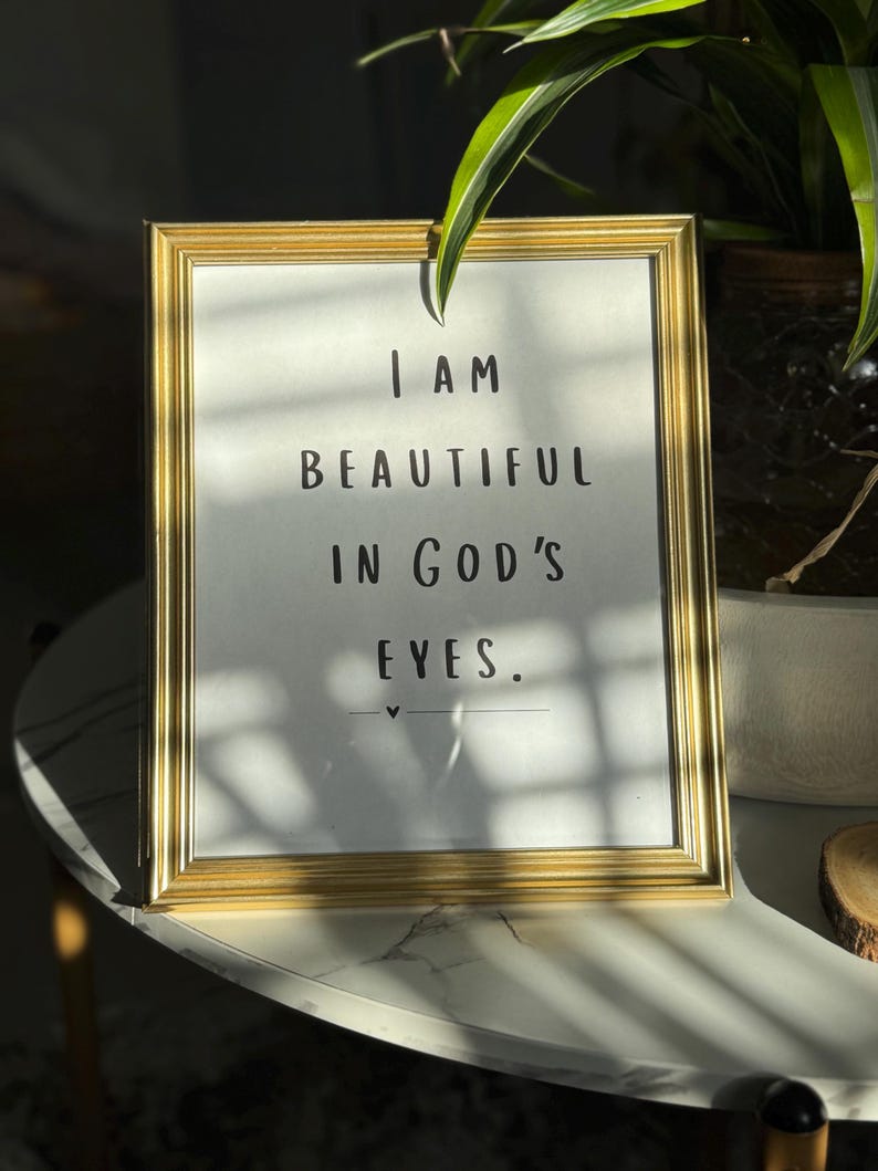 I Am Beautiful in God’s Eyes Christian Printable, Christian Wall Art ...