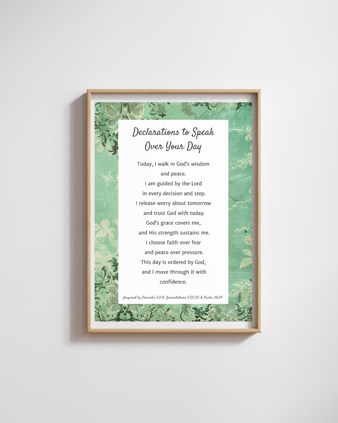 Scripture Declarations Declarations to Speak Over Your Day Printable, Christian Wall Art ...