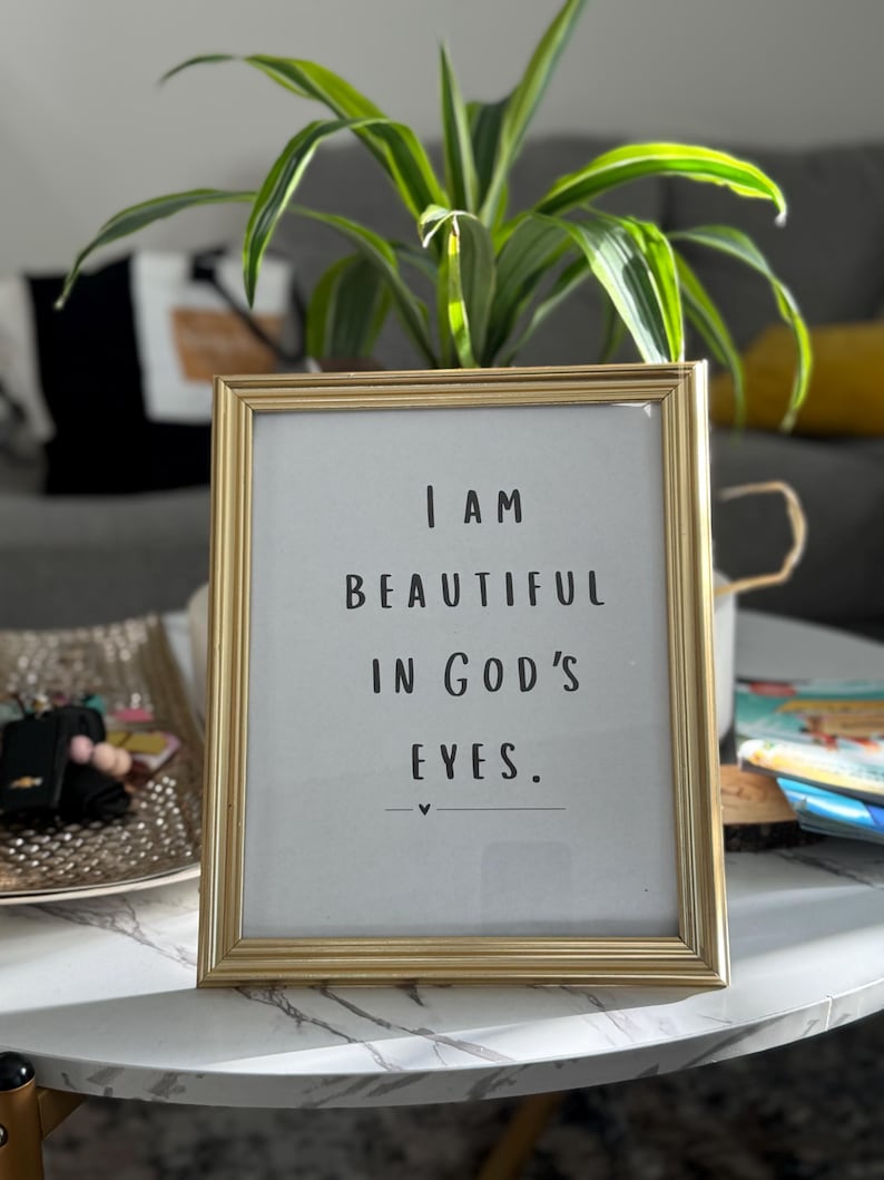 I Am Beautiful in God’s Eyes Christian Printable, Christian Wall Art ...