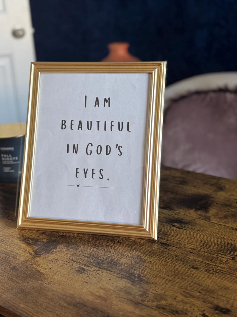 I Am Beautiful in God’s Eyes Christian Printable, Christian Wall Art ...