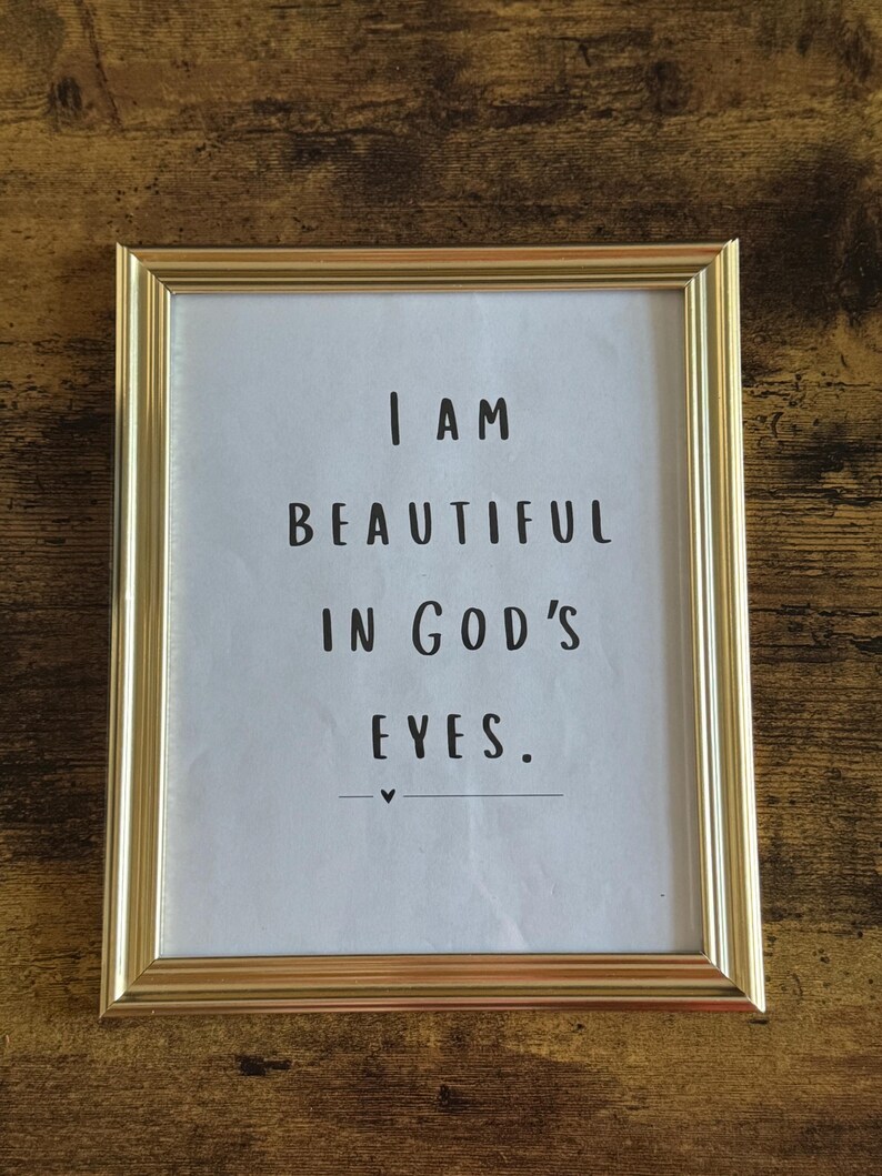 I Am Beautiful in God’s Eyes Christian Printable, Christian Wall Art ...