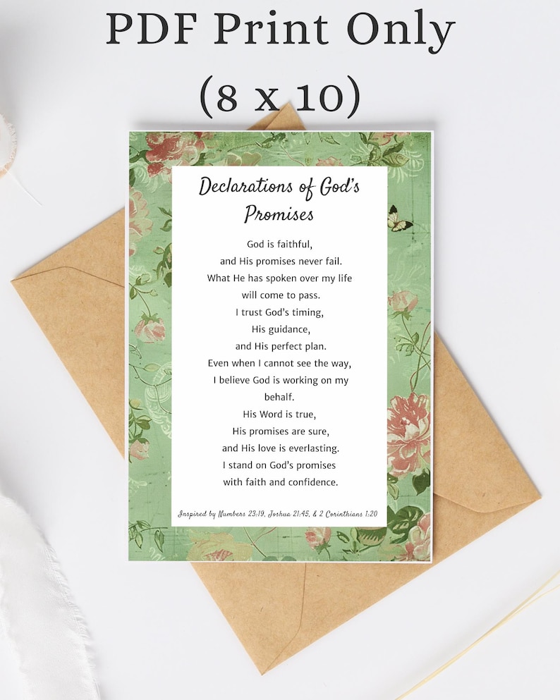 Scripture Declarations Declarations of God’s Promises Printable, Christian Wall Art, Scripture ...