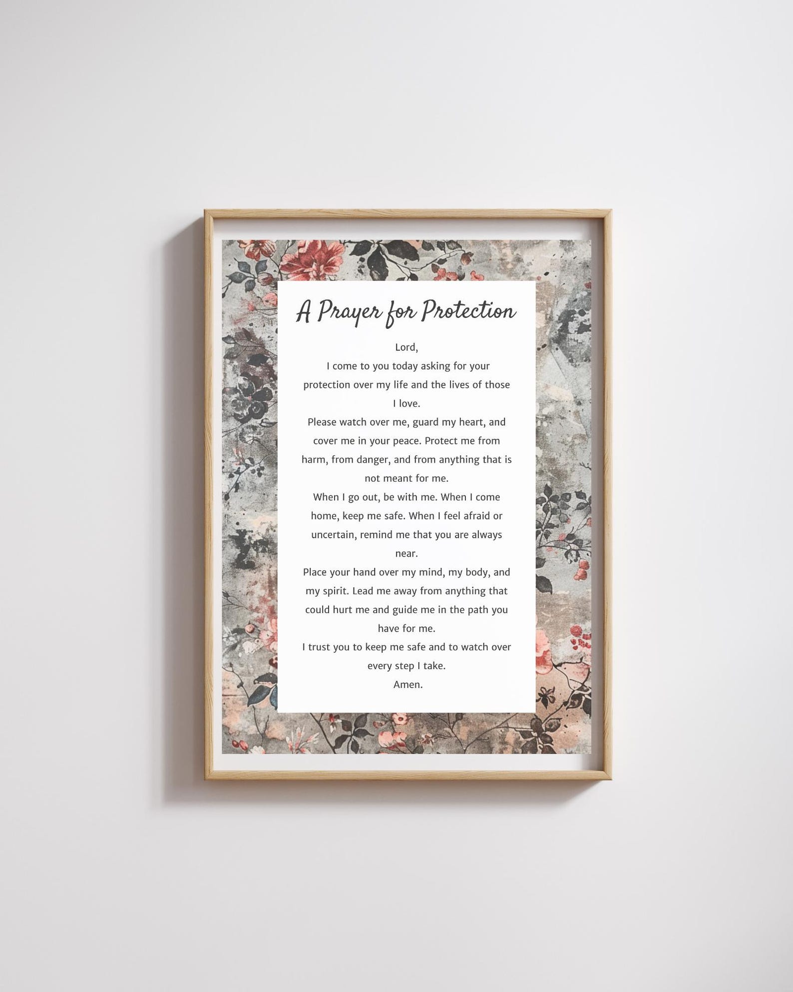 A Prayer for Protection Printable, Christian Wall Art, Faith Prayer ...