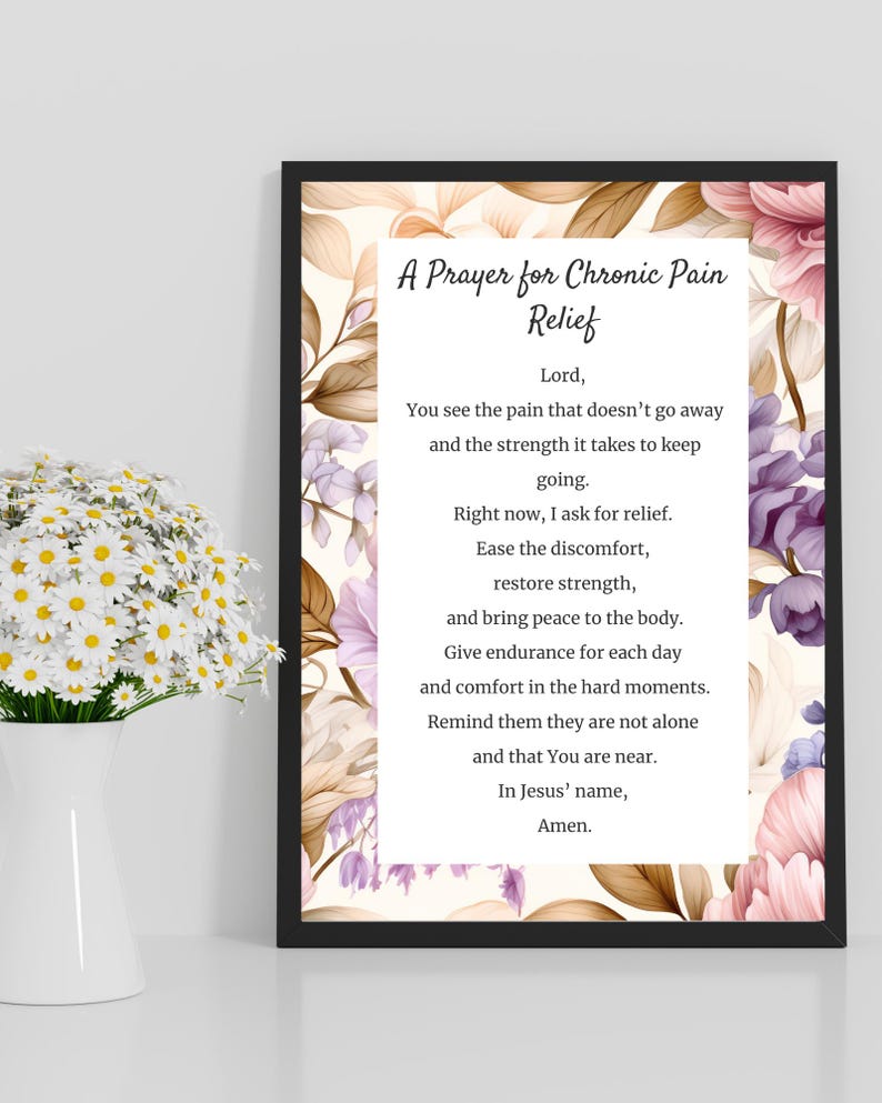 Prayer for Chronic Pain Relief Printable, Christian Healing Prayer ...