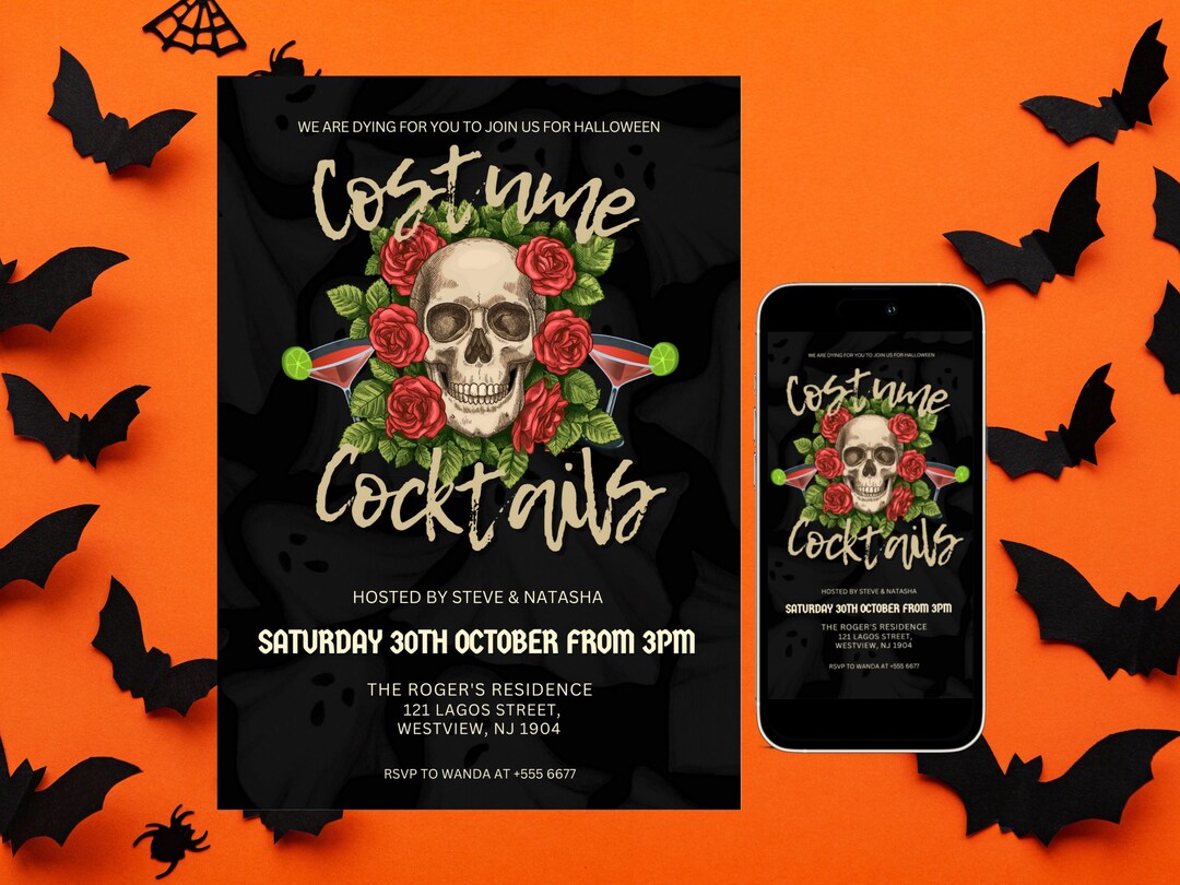 Electronic Halloween Party Invitation for Adult Easily Etsy