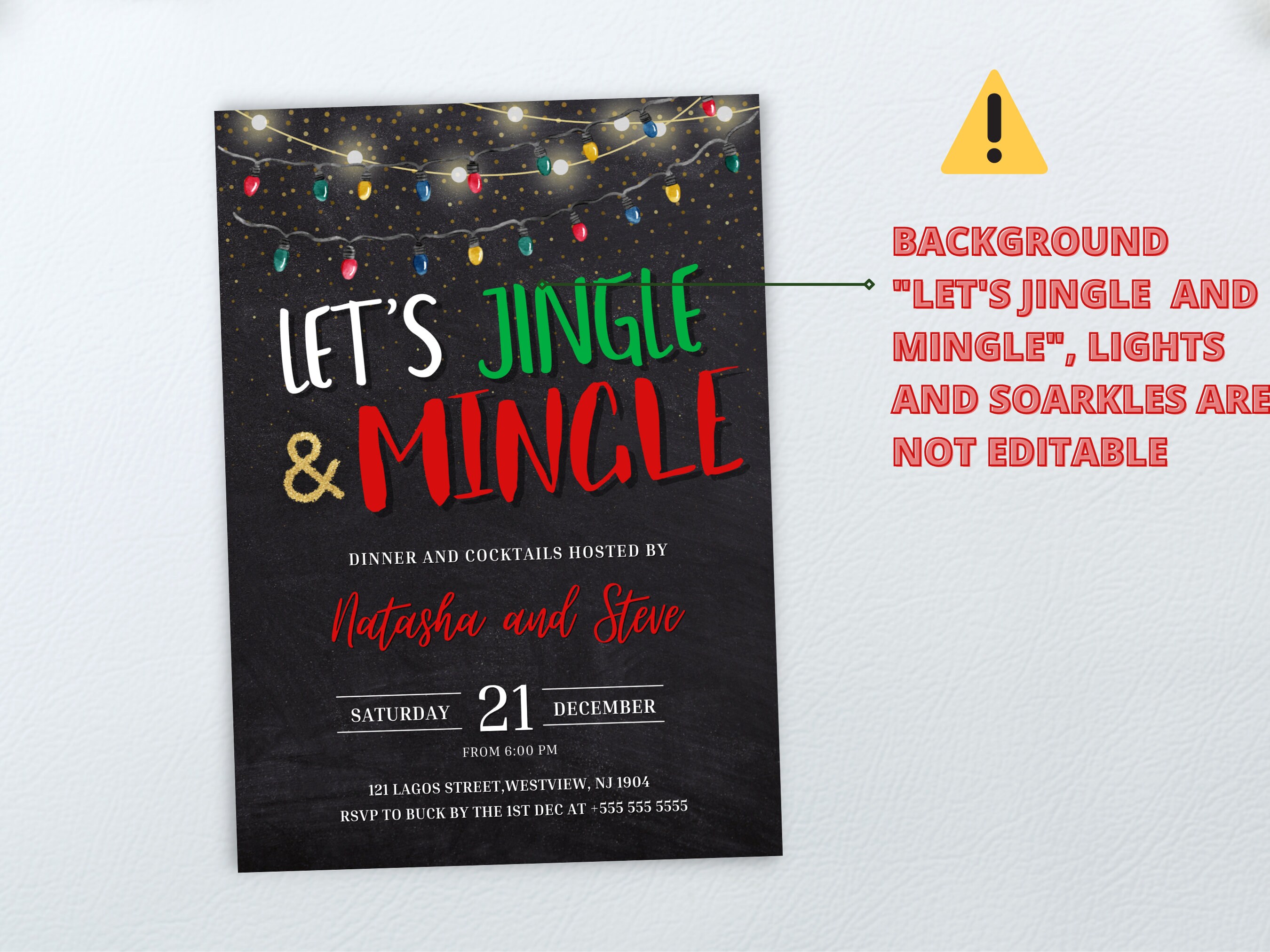 Jingle and Mingle Invitation, Digital Christmas Party Invitation ...
