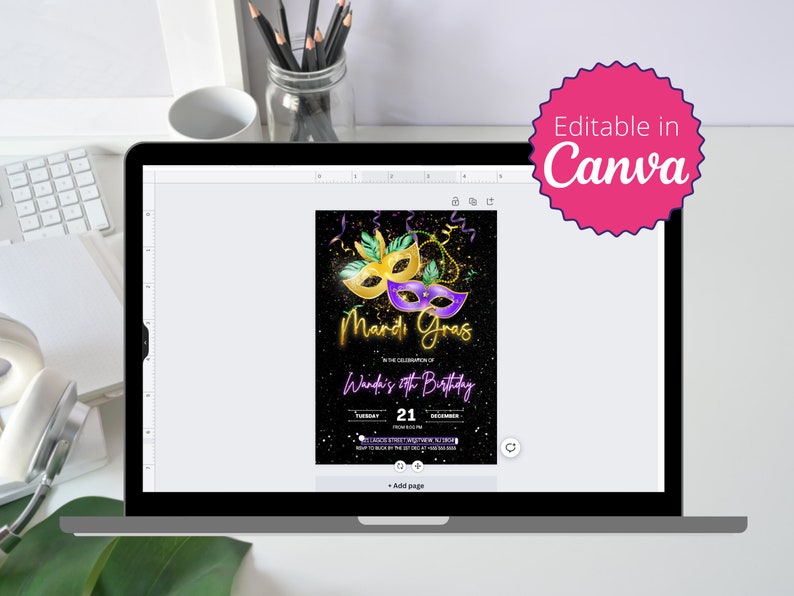 Mardi Gras Invitations Templates Mardi Gras Soirée Editable Etsy