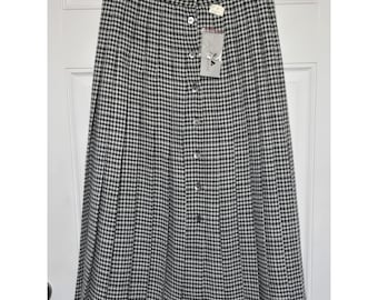 ヴィンテージ リズ・クレイボーン スカート 新品タグ付き レディース サイズ12 ブラック/ホワイト 長ボタン 新品