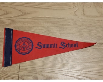 Vintage rare drapeau fanion de l'école Summit, Illinois