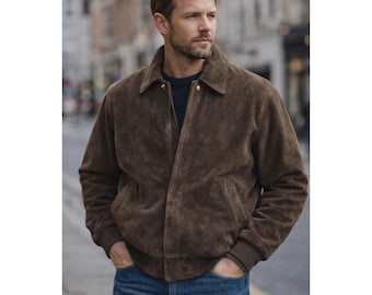vintage Polo Ralph Lauren - Veste en cuir marron avec doublure tartan XXL pour hommes