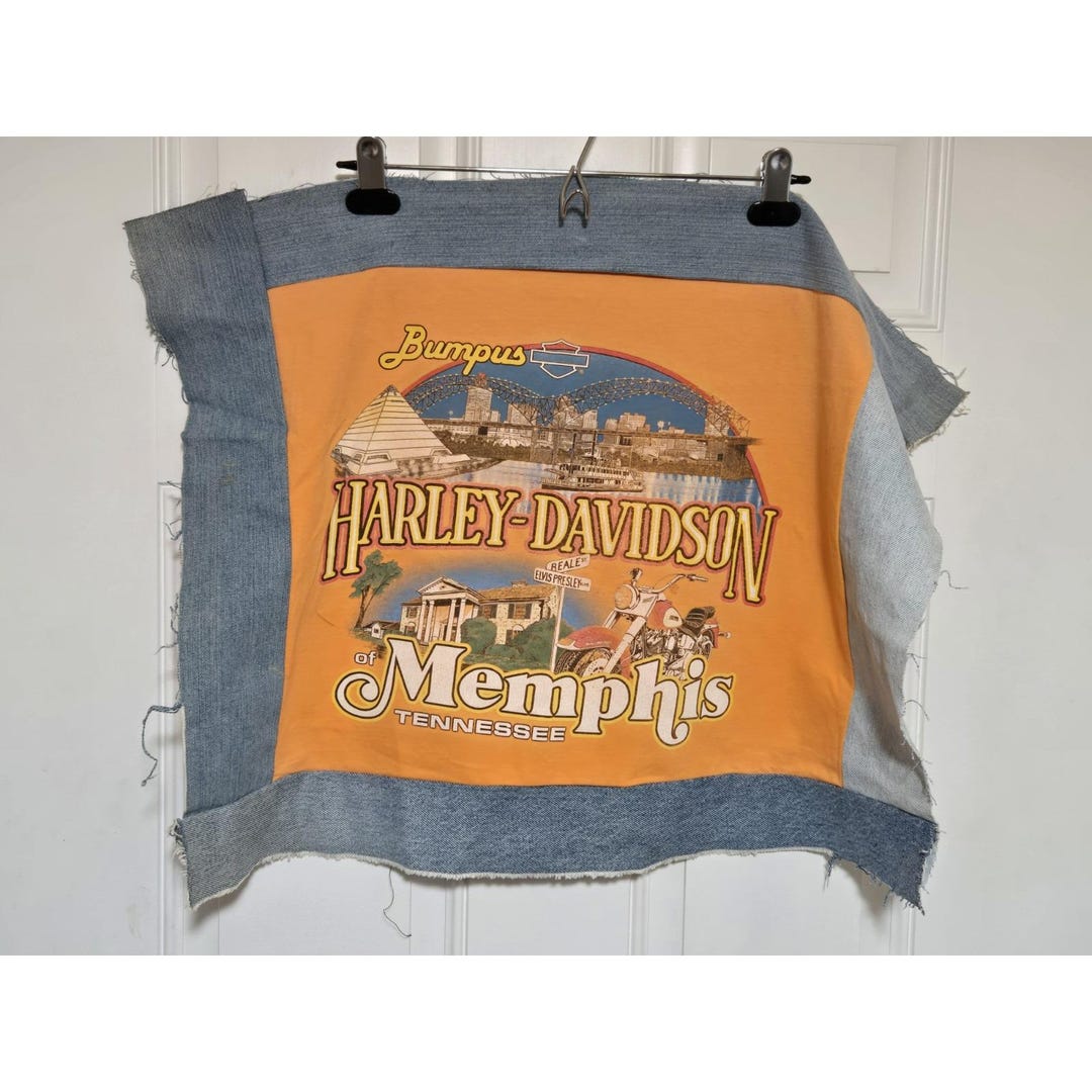 Harley Davidson Jacket Back Patch Sew on Upcycle Motorcycle  display picture 1