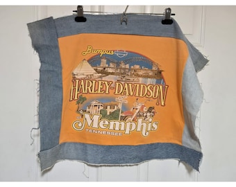 Patch arrière de veste Harley Davidson à coudre sur une moto Upcycle 3