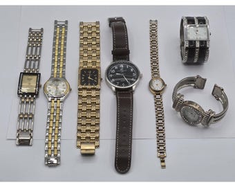 Lot de 7 montres vintage à piles Timex Bugle Boy Ambassade de Genève en métal