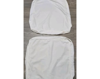 Juego de 2 fundas para cojines de asientos de muebles de exterior Pottery Barn, color marfil, 66,3 cm x 65,1 cm.