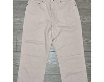 Vtg Lauren Jeans Co. Ralph Lauren - Jean capri en denim beige crème pour femmes, taille 6