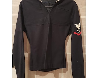 Uniforme de couture personnalisé en laine VTG OS3 - Robe de service bleu marine USN