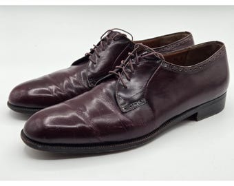 SALVATORE FERRAGAMO Mocassins en cuir Taille 9.5D à lacets Cognac Italie Chaussures habillées pour hommes