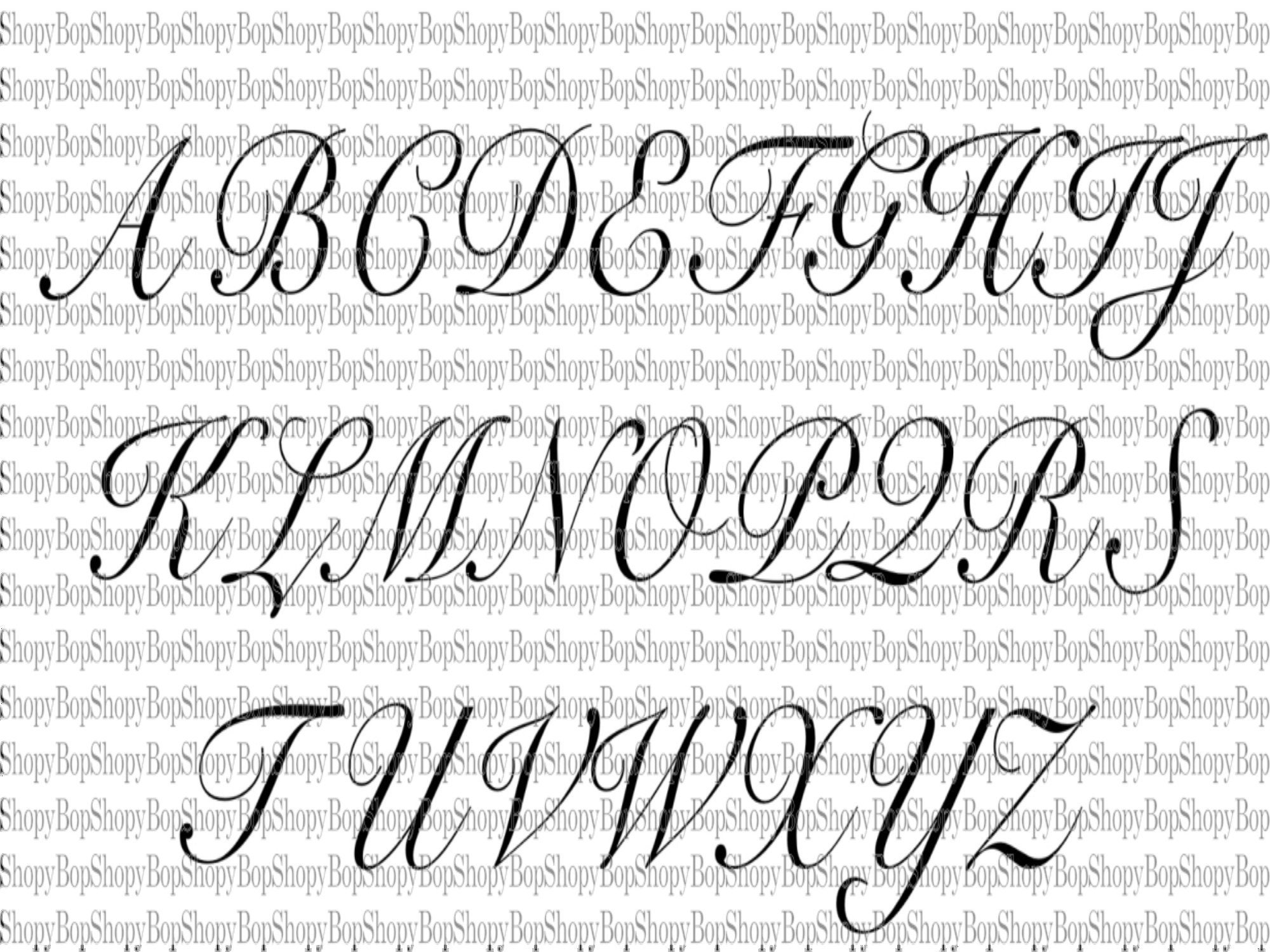 ABC Swirly Script Font - Etsy