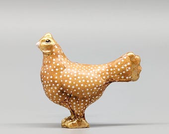 Golden Chicken Knob: Polka Dot Resin Drawer Pull
