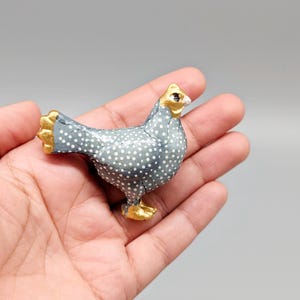 Blue Polka Dot Chicken Knob - Resin Drawer Pull - Farmhouse Decor