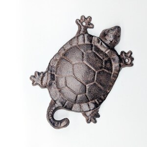 Turtle Cast Iron Wall Hook | Key Rack Hanger | Coastal Beach House Decor