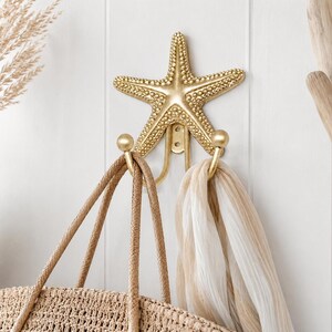Golden Starfish Wall Hook | Metal Entry Key Rack Hanger