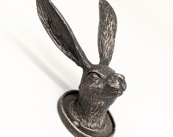 Cast Iron Bunny Clothes Hanger Ornamental Metal Hare Hat Hook