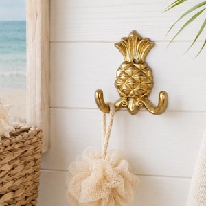 Golden Pineapple Double Metal Wall Hook | Kitchen Key Rack Hanger