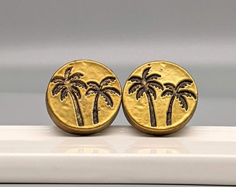 Tropical Palm Tree Golden Metal Knob | Cabinet Handle | Kitchen Drawer Pull