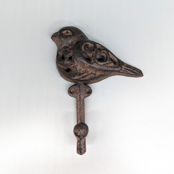 Cast Iron Rustic Bird Wall Hook, 11.5 x 14.5 cm | Key Rack Hanger | Hook | Bird Wall Decor | Wall Decor | Country Decor