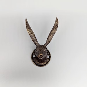 Distressed Gold Bunny Metal Wall Hook, 6 x 8 cm | Key Rack Hanger | Hook | Rabbit Wall Decor | Animal Hook | Coat Hook | Nursery Decor