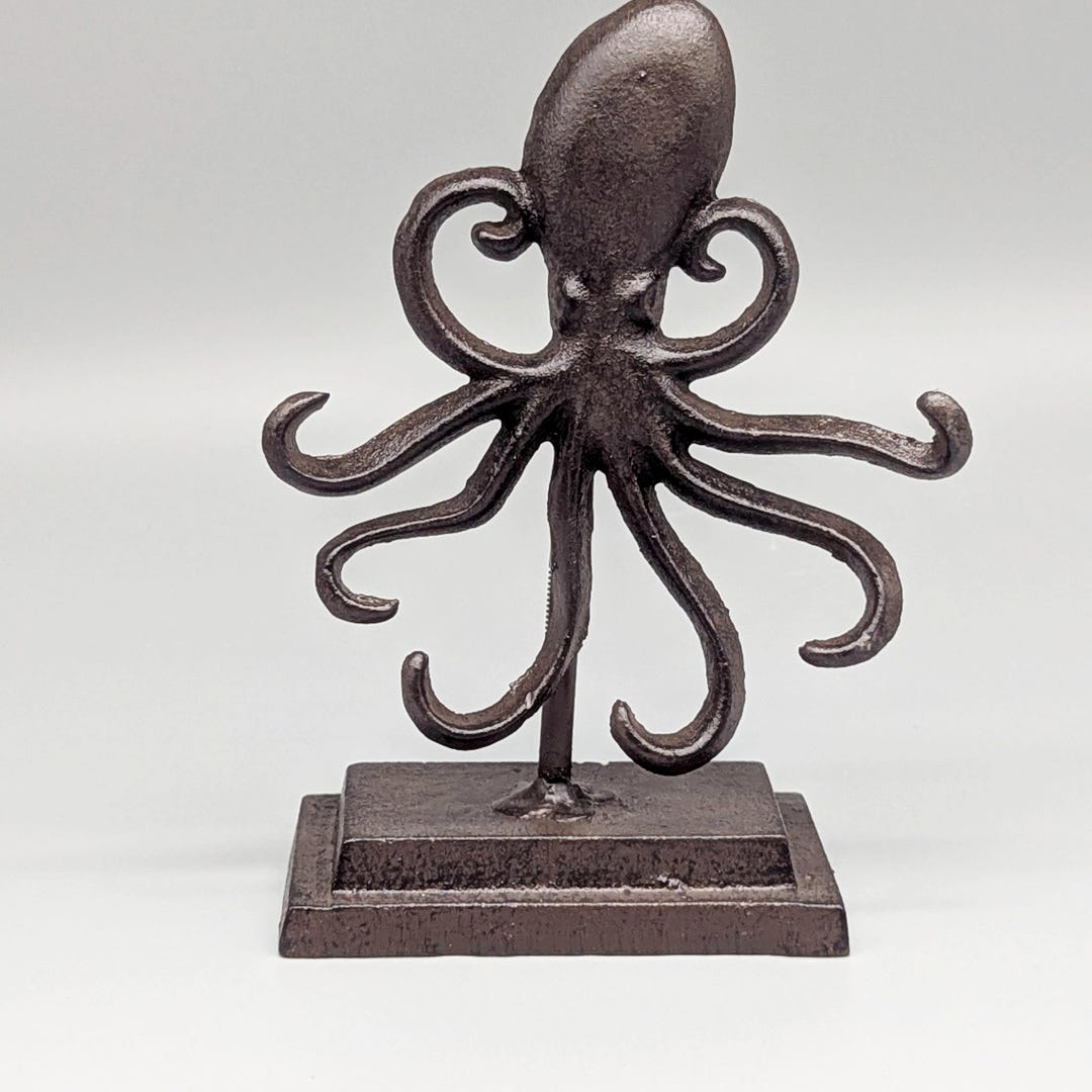 Cast Iron Octopus on Stand Ornament | Cottage Decor - Etsy