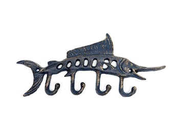 Swordfish Wall Hook | Rustic Cast Iron Key Hanger