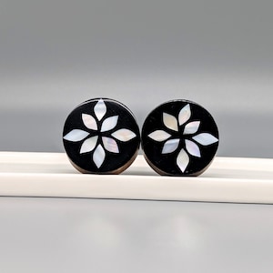 Black Wooden Door Knob with Mother of Pearl Insert | Cabinet Knob | Kitchen Knob | Drawer Knob | Pearl Knob | Dresser Pull | Nursery Decor