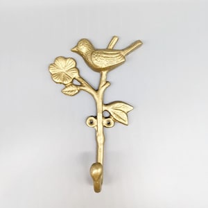 Golden Bird Metal Wall Hook: Coastal Key Hanger (18 x 12 cm)