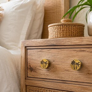 Tropical Palm Tree Golden Metal Knob | Cabinet Handle | Kitchen Drawer Pull image 2