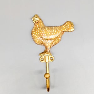 Golden Chicken Wall Hook | Key Rack Hanger | Rooster Hen Hook | Coastal Wall Decor | Coat Hook | Entry Hook