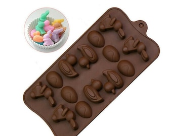 Easter Ducks Eggs Shape Silicone Chocolate Mould Decorating Baking Mold Candy Cookies Jelly Wax Melts Ice Soap BPA free